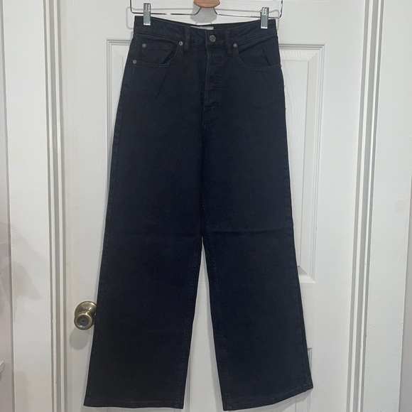 Free People Wales Wide Leg in Black Sz 26 - Picture 3 of 10